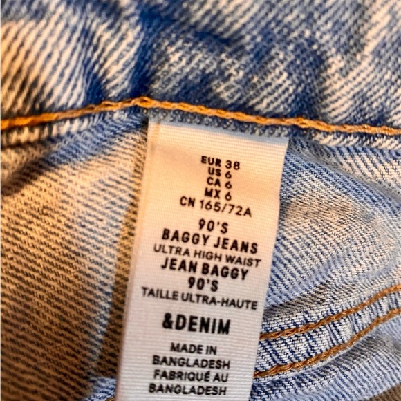 H&M & Denim 90’s Baggy Ultra High Waisted Jeans size 6 - Picture 4 of 4